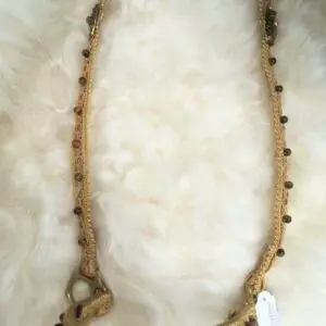 Tigereye cream & gold nylon showhalter
