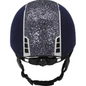 EQ Priority ridehjelm blå suede med glitter